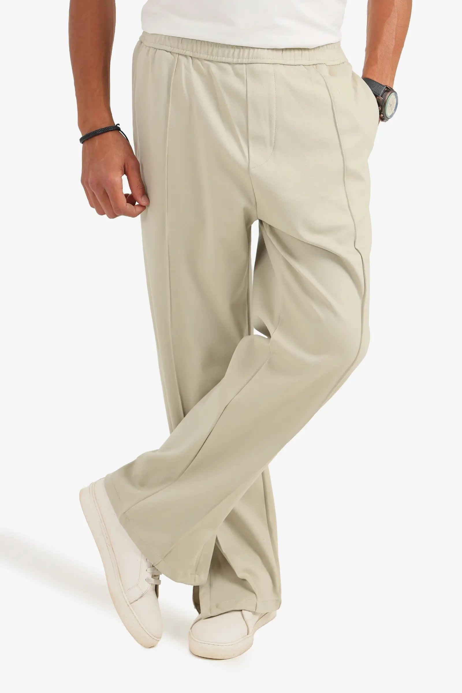 ZARA INTERLOCK ZIPPER PANTS