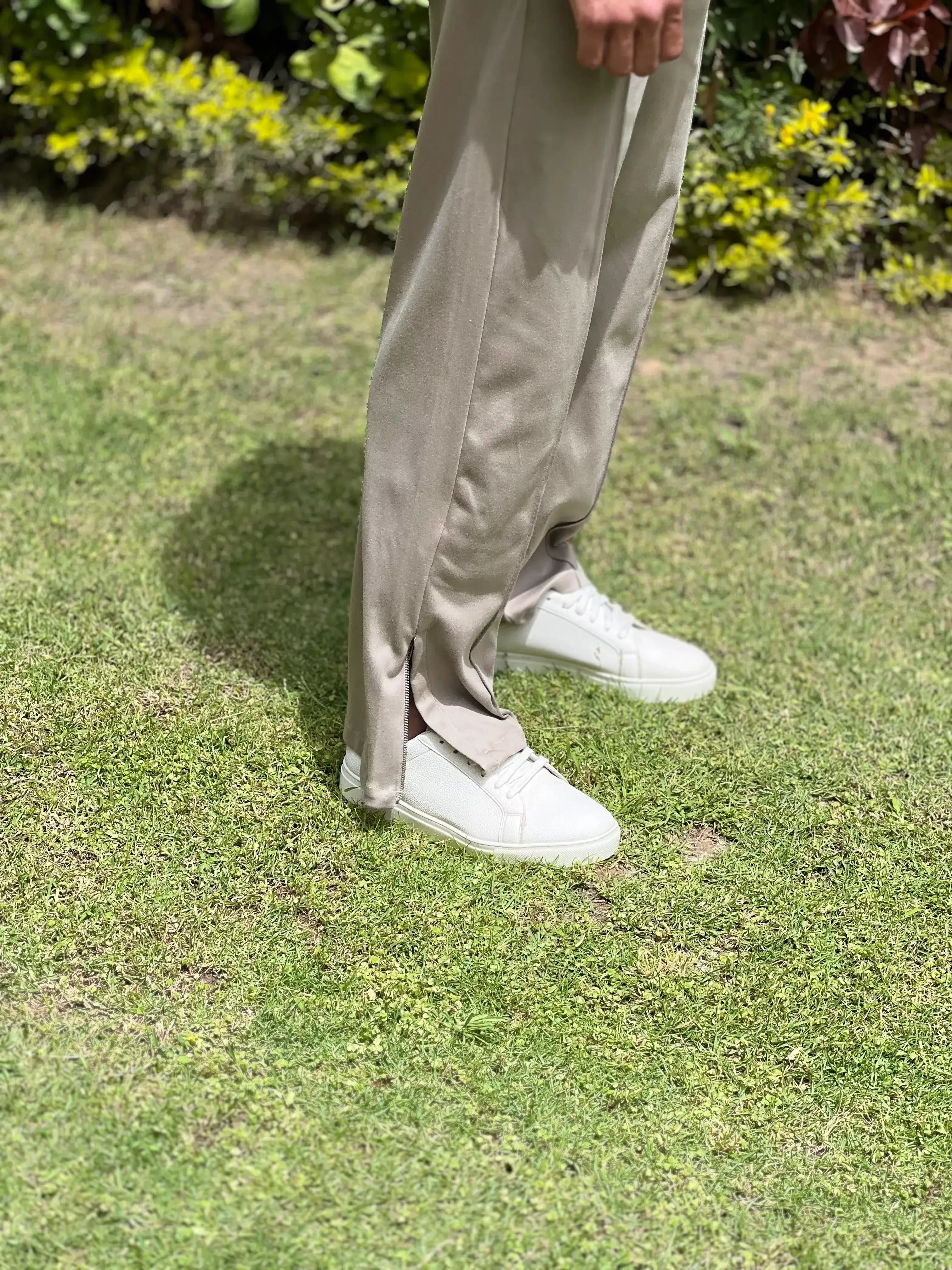 ZARA INTERLOCK ZIPPER PANTS