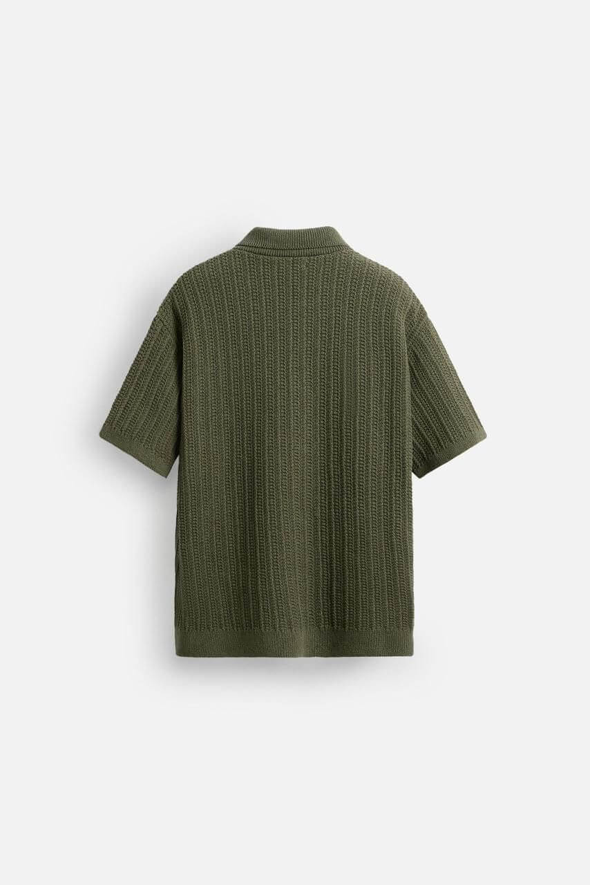 Zara Jaqared Olive Shirt